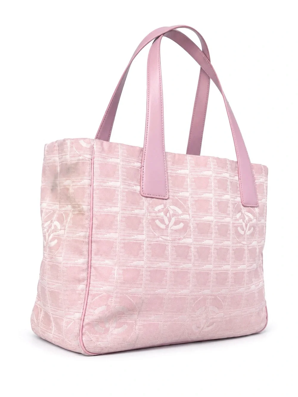 CHANEL Pink CC logo Travel Ligne Tote